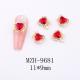 Glass New Year Nail Ornament Red Bow Accessories