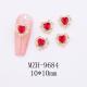 Glass New Year Nail Ornament Red Bow Accessories