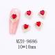Glass New Year Nail Ornament Red Bow Accessories