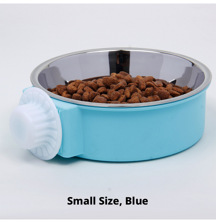 Pet hanging cage steel bowl-blue-14 * 14 *5cm-1 piece - Option1