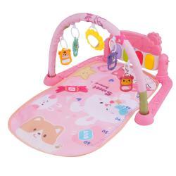 Baby Piano Play Mat, Kick And Play Musical Activity Gym, Baby Crawling Mat, Tummy Time Mat For 0-12 Months Infants, 4 Colorful Hanging Toys And Sun Flower Mirror