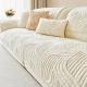 Cream-Colored Plush Sofa Seat Cushion - Thickened Non-Slip Winter Autumn Cushion Cover for Sofa Protection