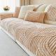 Cream-Colored Plush Sofa Seat Cushion - Thickened Non-Slip Winter Autumn Cushion Cover for Sofa Protection