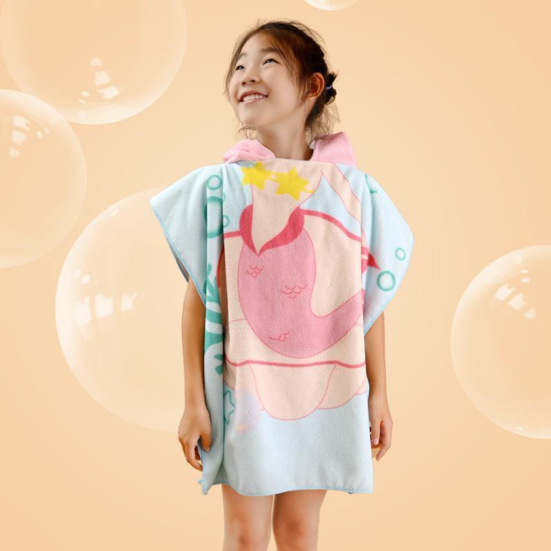 Childrens Absorbent Beach Towel Dinosaur Bathrobe