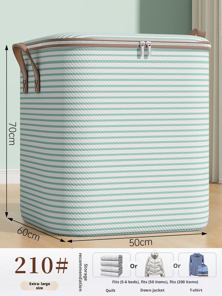 Quilt storage box-Green stripe-Huge size-65 * 60 *50-one pack - Option1