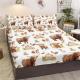 3pcs Little Cow And Duck Pet Theme Childrens Fun Style Minimalist Comfort Series Bed Sheet And Two Pillowcases Bedding For All Seasons Use
