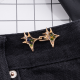 Rhinestone cross star waist buckle-gun color-alloy-1 pair - Option1