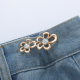 Five-petal flower waist buckle with diamond-gold-alloy-1 pair - Option1
