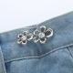 Five-petal flower waist buckle with diamond-gold-alloy-1 pair - Option1