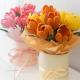 Handmade Yarn-Knitted Tulip Hug Bucket