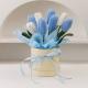 Handmade Yarn-Knitted Tulip Hug Bucket