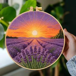 Lavender Field Embroidery Kit