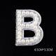 Pearl Rhinestone Cloth Sticker-Letter A-White-2 Pack - Option1