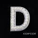 Pearl Rhinestone Cloth Sticker-Letter A-White-2 Pack - Option1
