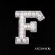 Pearl Rhinestone Cloth Sticker-Letter A-White-2 Pack - Option1