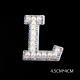 Pearl Rhinestone Cloth Sticker-Letter A-White-2 Pack - Option1