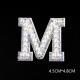 Pearl Rhinestone Cloth Sticker-Letter A-White-2 Pack - Option1