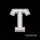 Pearl Rhinestone Cloth Sticker-Letter A-White-2 Pack - Option1