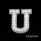 Pearl Rhinestone Cloth Sticker-Letter A-White-2 Pack - Option1
