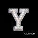 Pearl Rhinestone Cloth Sticker-Letter A-White-2 Pack - Option1