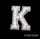 Pearl Rhinestone Cloth Sticker-Letter A-White-2 Pack - Option1