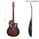 Dont Sell On Amazon - 41 Inch Full-Size Cutaway Acoustic-Electric Guitar Grape Voice Hole Spruce Top Round Back Sunset Red