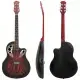 Dont Sell On Amazon - 41 Inch Full-Size Cutaway Acoustic-Electric Guitar Grape Voice Hole Spruce Top Round Back Sunset Red