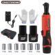 2 Batteries Cordless Right Ratchet 3 8 90 100Nm Electric Power Ratchet Wrench