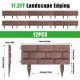 12PCS Stone Fence Edging Panels, PP Garden Border With Rotatable Connectors, Easy Snap Assembly Adjustable Angle For Garden Yard Lawn Flower Bed Landscape, Red