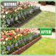 12PCS Stone Fence Edging Panels, PP Garden Border With Rotatable Connectors, Easy Snap Assembly Adjustable Angle For Garden Yard Lawn Flower Bed Landscape, Red
