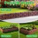 12PCS Stone Fence Edging Panels, PP Garden Border With Rotatable Connectors, Easy Snap Assembly Adjustable Angle For Garden Yard Lawn Flower Bed Landscape, Red
