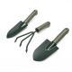 Garden Tool Set Ergonomic Handle Wide And Narrow Shovel 3 Prong Rake With Storage Bag For Gardening