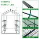 143x143x195cm Black Iron Pipe Steeple With 8 Pieces Grid Flower Stand With Zipper Rolling Door PE Cloth Greenhouse    SAME AS 54690859