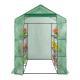 143x143x195cm Black Iron Pipe Steeple With 8 Pieces Grid Flower Stand With Zipper Rolling Door PE Cloth Greenhouse    SAME AS 54690859