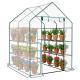 Mini Walk-in Greenhouse With PE Cover, 8-Shelf Indoor Outdoor Plant Gardening Green House For Garden Backyard, 56inch X 56inch X 77inch, White