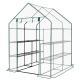 Mini Walk-in Greenhouse With PE Cover, 8-Shelf Indoor Outdoor Plant Gardening Green House For Garden Backyard, 56inch X 56inch X 77inch, White
