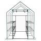 Mini Walk-in Greenhouse With PE Cover, 8-Shelf Indoor Outdoor Plant Gardening Green House For Garden Backyard, 56inch X 56inch X 77inch, White
