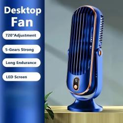 Desktop Fan Portable Fan USB Rechargeable Super Quiet 5-Speeds Adjustable