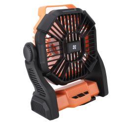 Outdoor Camping Fan Professional Efficient USB Rechargeable Tent Fan Camping Fan With LED Lantern For Camping Outdoor Orange