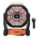 Outdoor Camping Fan Professional Efficient USB Rechargeable Tent Fan Camping Fan With LED Lantern For Camping Outdoor Orange