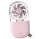 Portable Handheld Fan Mini Desk Foldable Necklace USB Rechargeable Personal Fan Transparent Pink