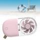Portable Handheld Fan Mini Desk Foldable Necklace USB Rechargeable Personal Fan Transparent Pink