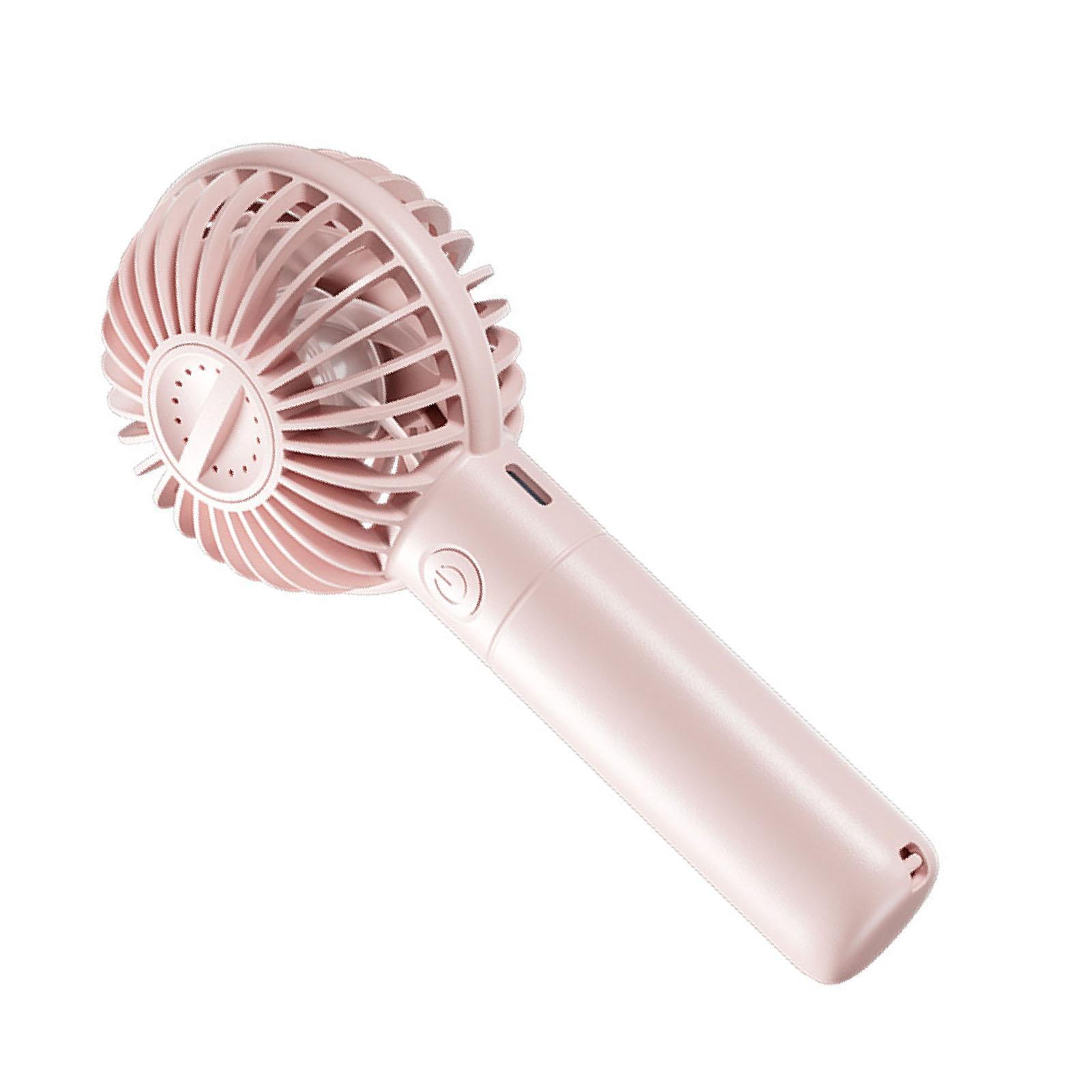 Portable Handheld Fan Quiet USB Rechargeable Multiple Speed Settings Handheld Pocket Fan For Students Pink