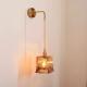 Retro Glass Wall Sconce Japanese-style Brass Bathroom Light