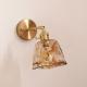Retro Glass Wall Sconce Japanese-style Brass Bathroom Light