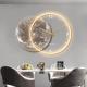 Moon Living Room Wall Clock Clock Mural Light