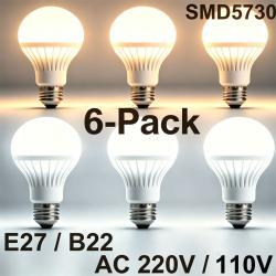 6-Pack Hot Sale LED Bulbs E27xB22,110Vx220V Universal, Ultra Bright, Energy-Saving, No Flicker, Eye-Care, Long Lifespan, Perfect For HomexOfficeX Commercial Use, Global Bestseller, Fast Shipping, Prem