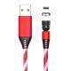 540 Rotate Luminous Magnetic Cable 3A Fast Charging Mobile Phone Charge Cable For LED Micro USB Type C For I Phone Cable