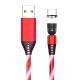 540 Rotate Luminous Magnetic Cable 3A Fast Charging Mobile Phone Charge Cable For LED Micro USB Type C For I Phone Cable