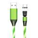 540 Rotate Luminous Magnetic Cable 3A Fast Charging Mobile Phone Charge Cable For LED Micro USB Type C For I Phone Cable